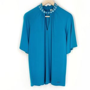 Michael Kors blouse, size large, blue top.